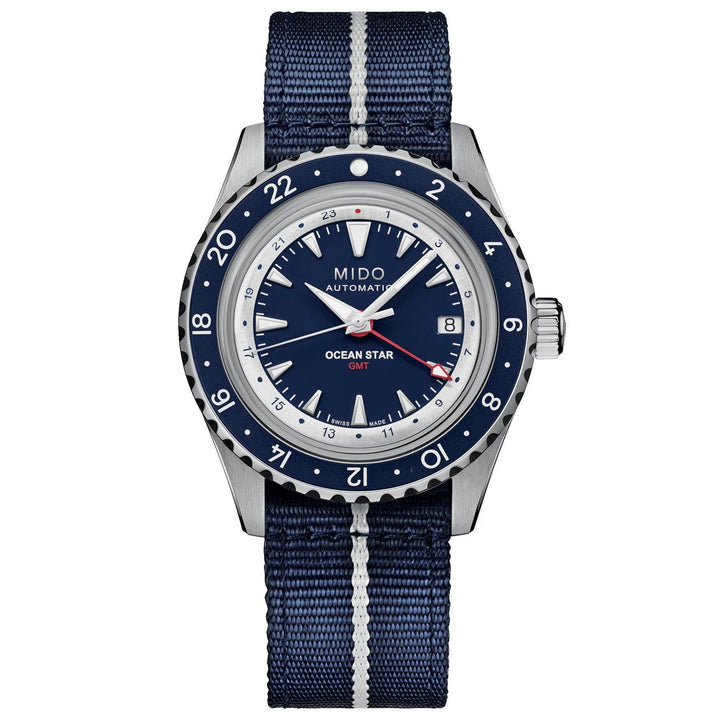 Mido orologio Ocean Star GMT edizione speciale 40mm blu automatico acciaio M026.829.18.041.00 - Capodagli 1937