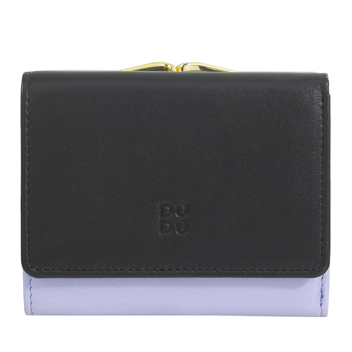 DUDU WOMEN SMALL IN RFID WOMEN'S LEATHER WITH ACCAMONE CLIC CLAC COMPACT 6 CARD CARD CARD