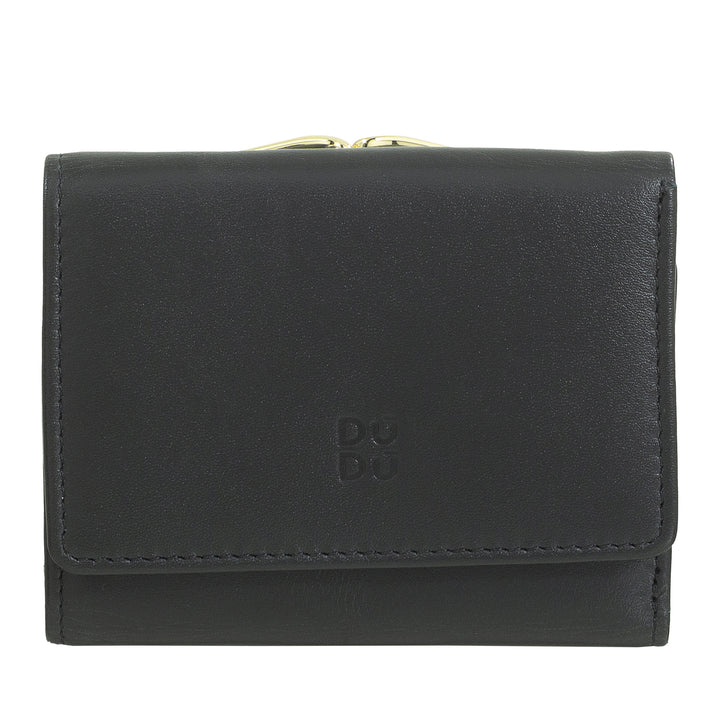 Dudu Women small in rfid women's Leather with accomone clac clac compact 6カードカード