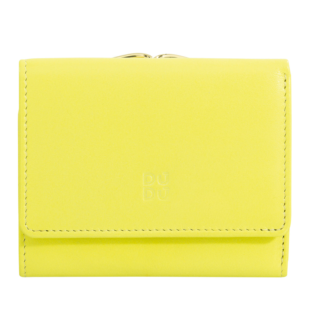 Dudu Women small in rfid women's Leather with accomone clac clac compact 6カードカード