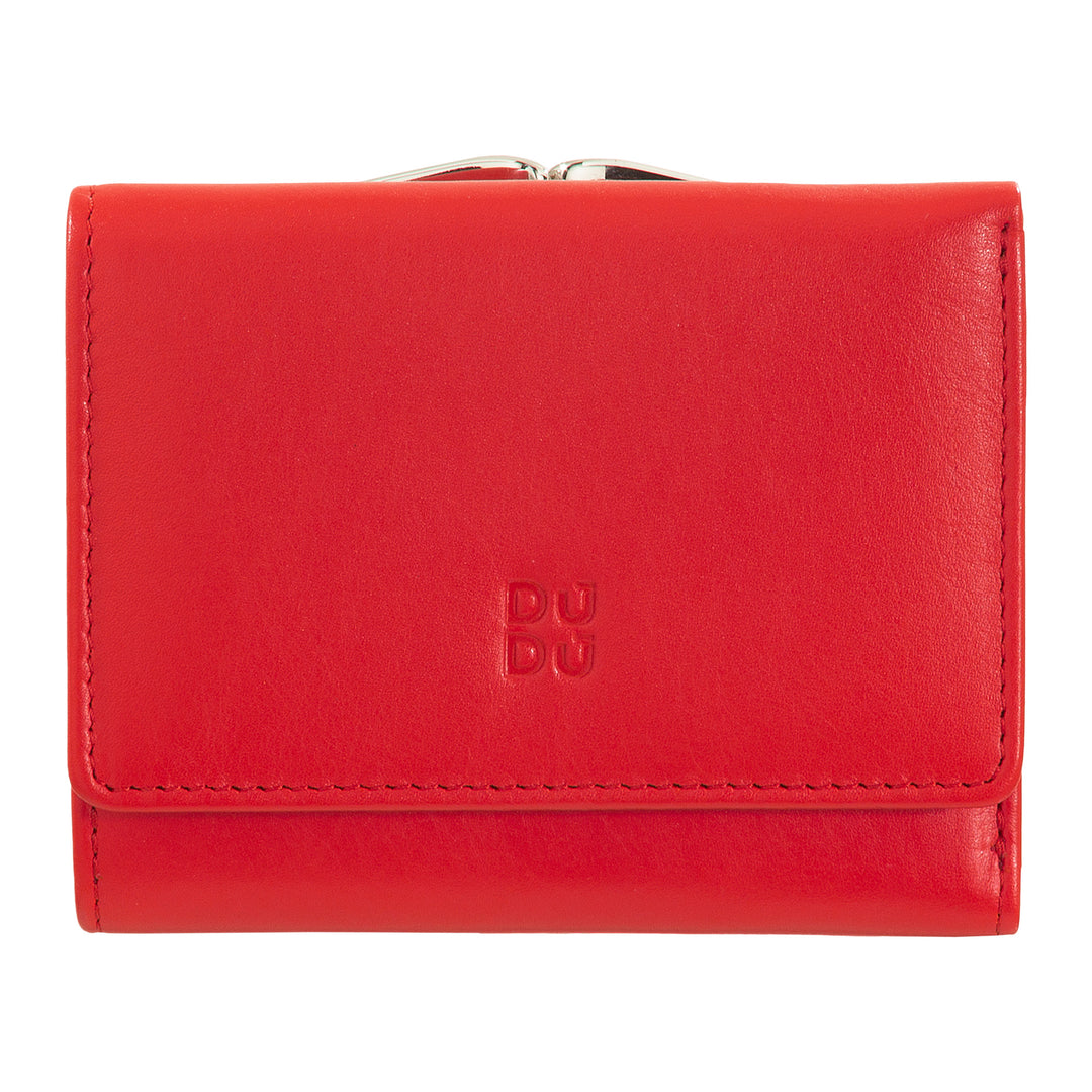 DUDU WOMEN SMALL IN RFID WOMEN'S LEATHER WITH ACCAMONE CLIC CLAC COMPACT 6 CARD CARD CARD