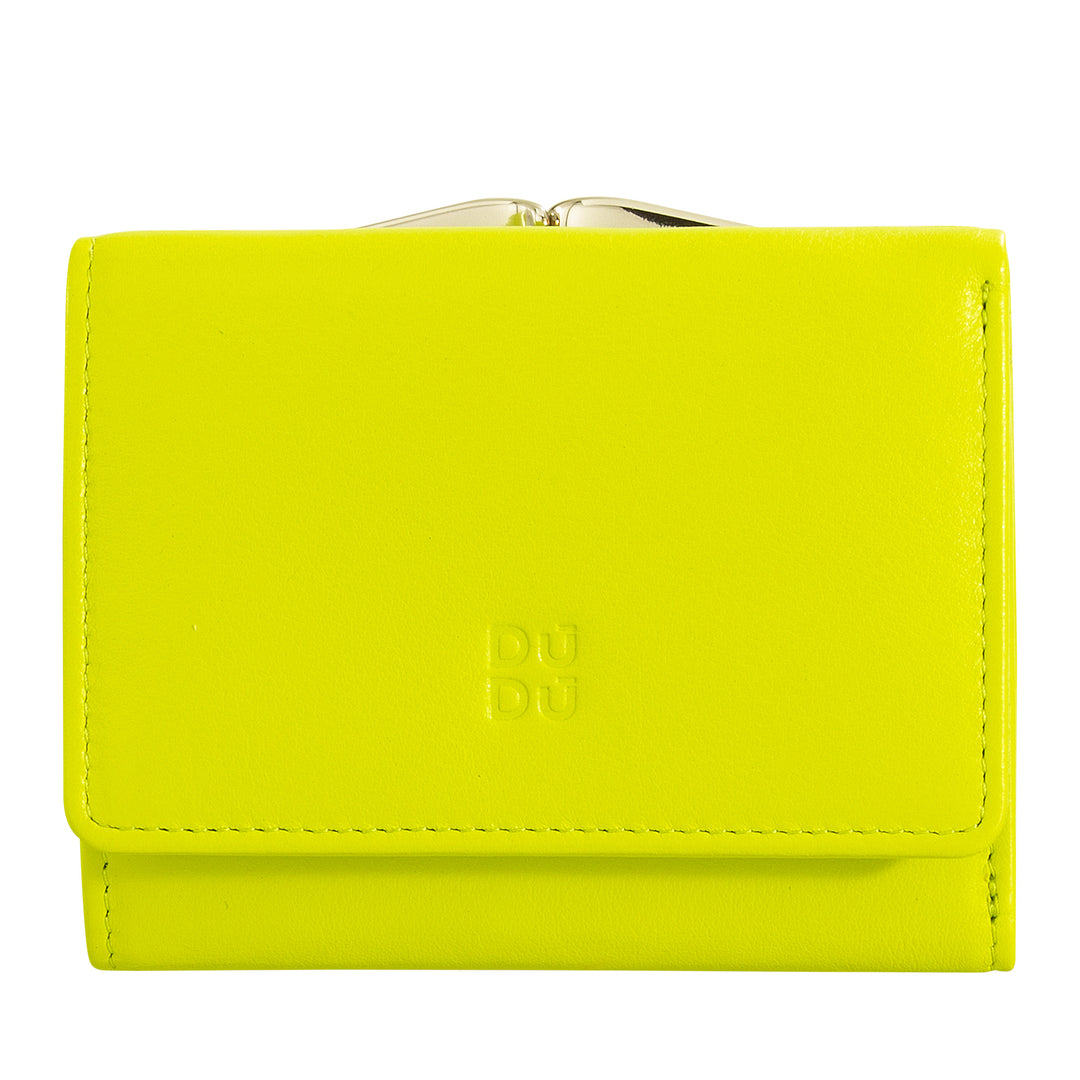 Dudu Women small in rfid women's Leather with accomone clac clac compact 6カードカード