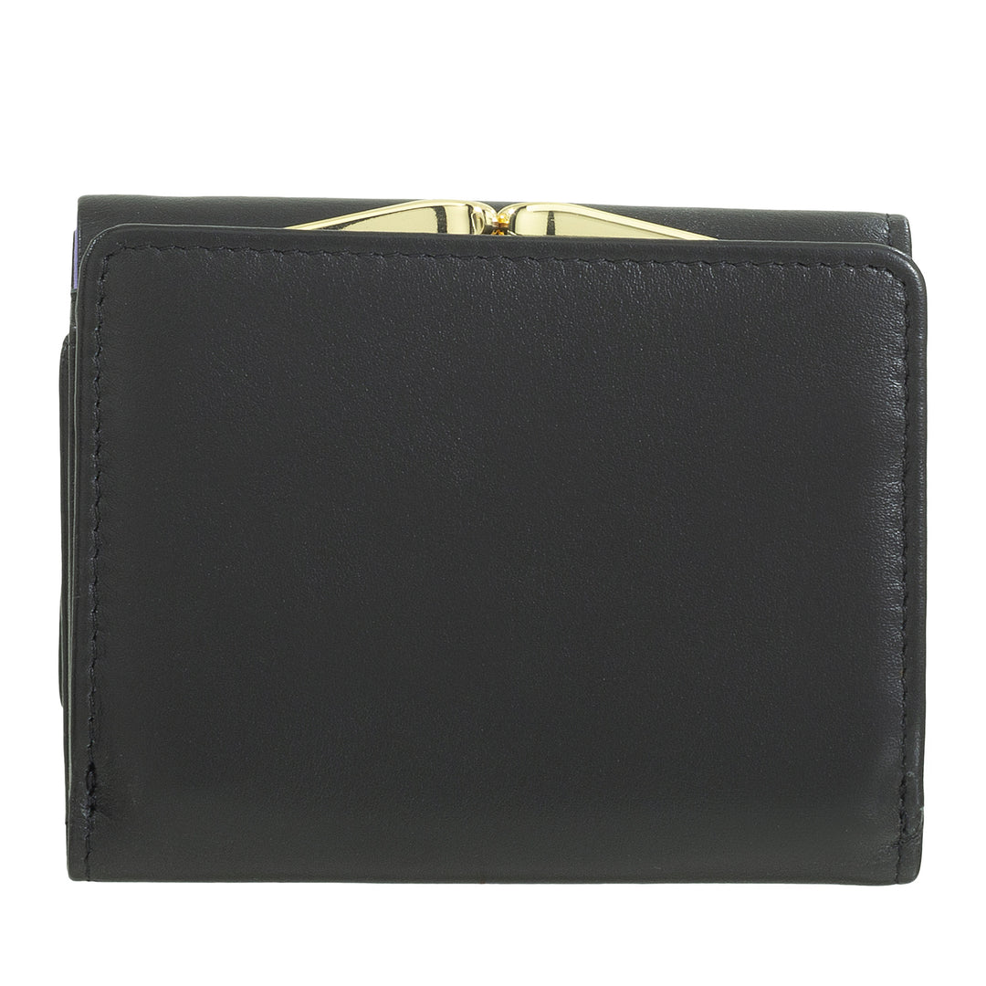 Dudu Women small in rfid women's Leather with accomone clac clac compact 6カードカード