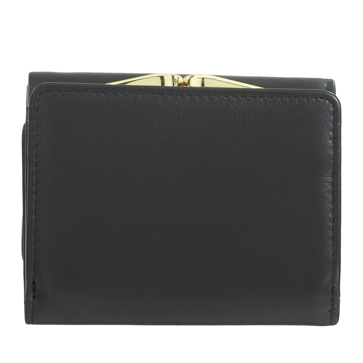 Dudu Women small in rfid women's Leather with accomone clac clac compact 6カードカード