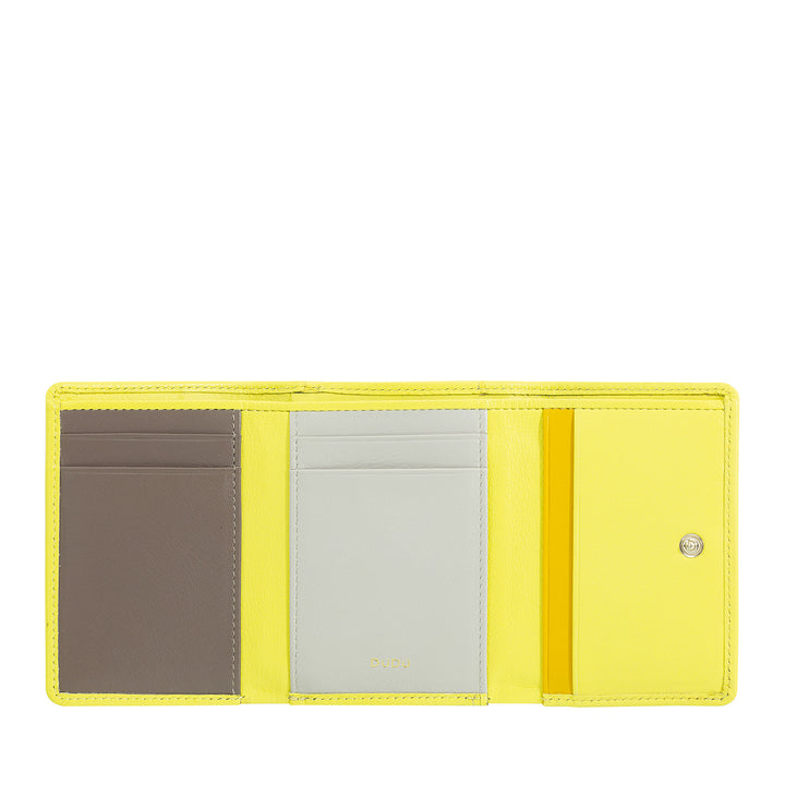 Dudu Women small in rfid women's Leather with accomone clac clac compact 6カードカード