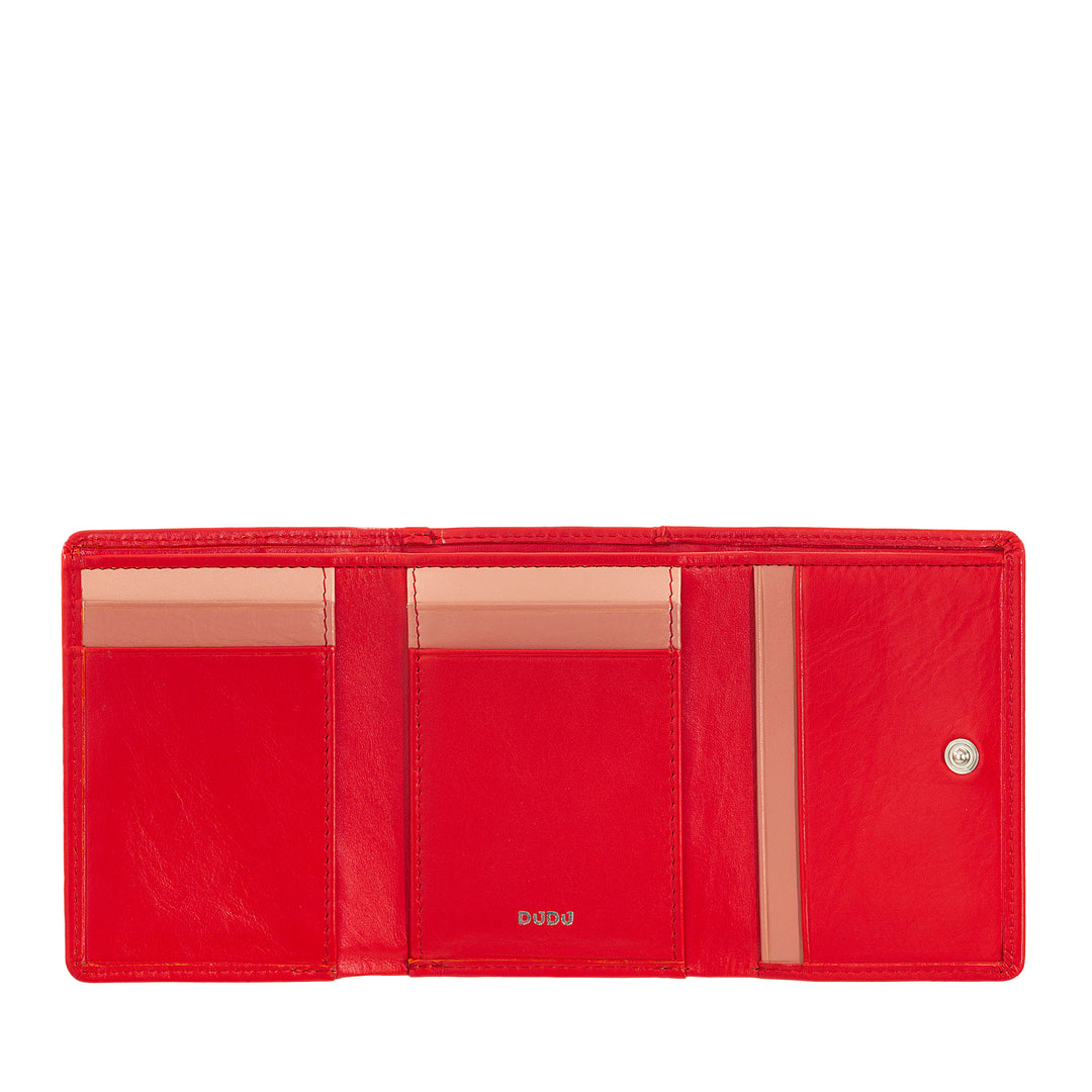 Dudu Women small in rfid women's Leather with accomone clac clac compact 6カードカード