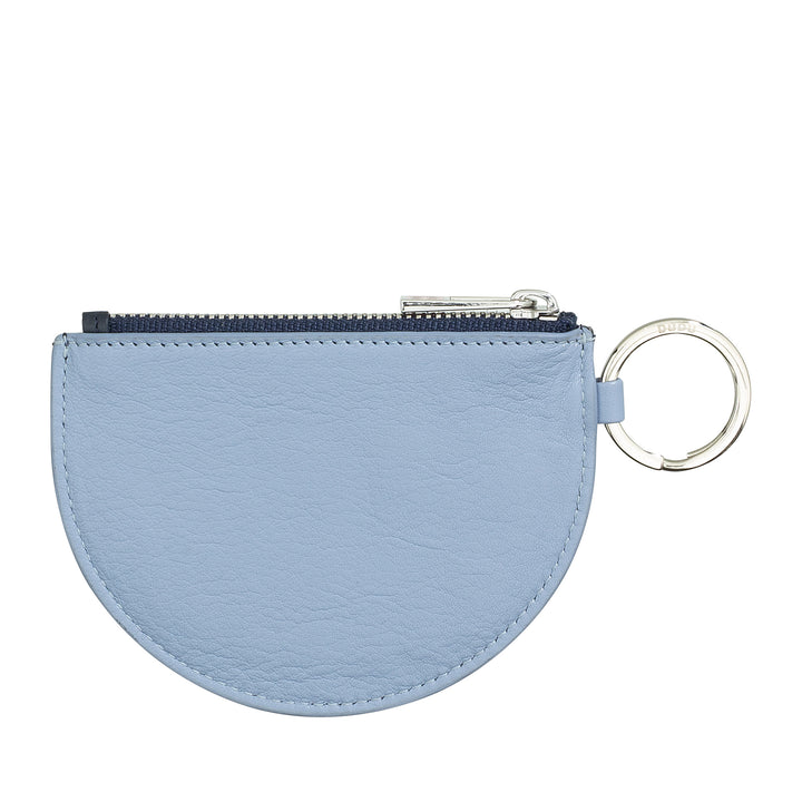 DUDU mini leather holder for women with zip zip zipper and two -color slim design keychain