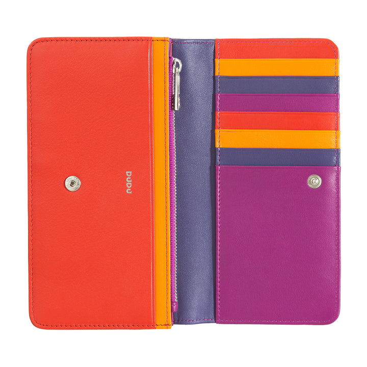 DUDU WORLD WORLD WOMEN IN MULTICOLOR SOFT LEATHER RFID PUN