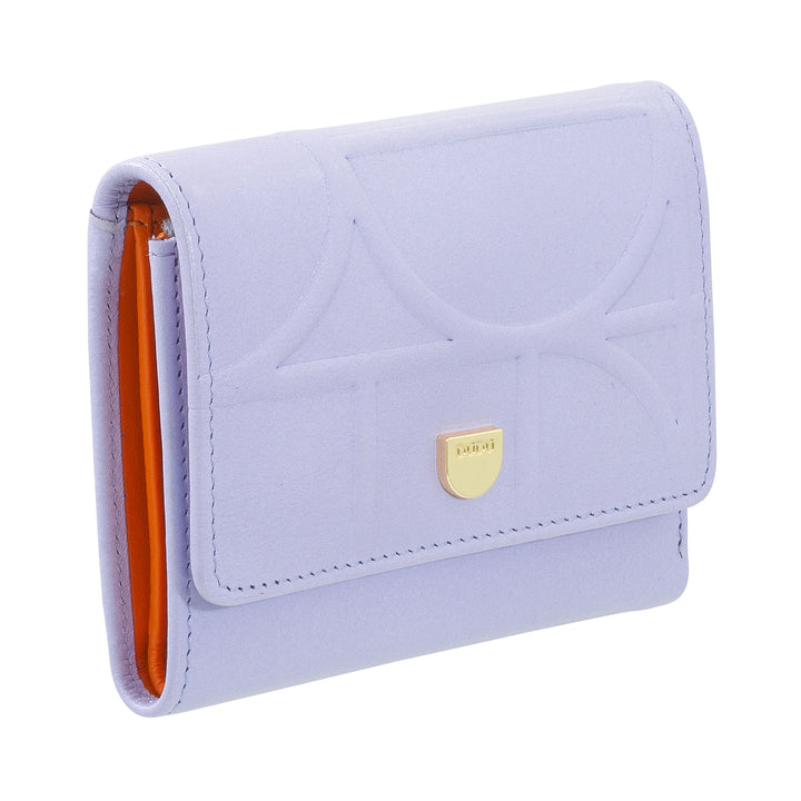 DUDU WOMEN'S WOMEN'S WOMAN RFID in real printed leather, wallet with hinge pocket - elegant, compact handbag, perfect for cards and coins