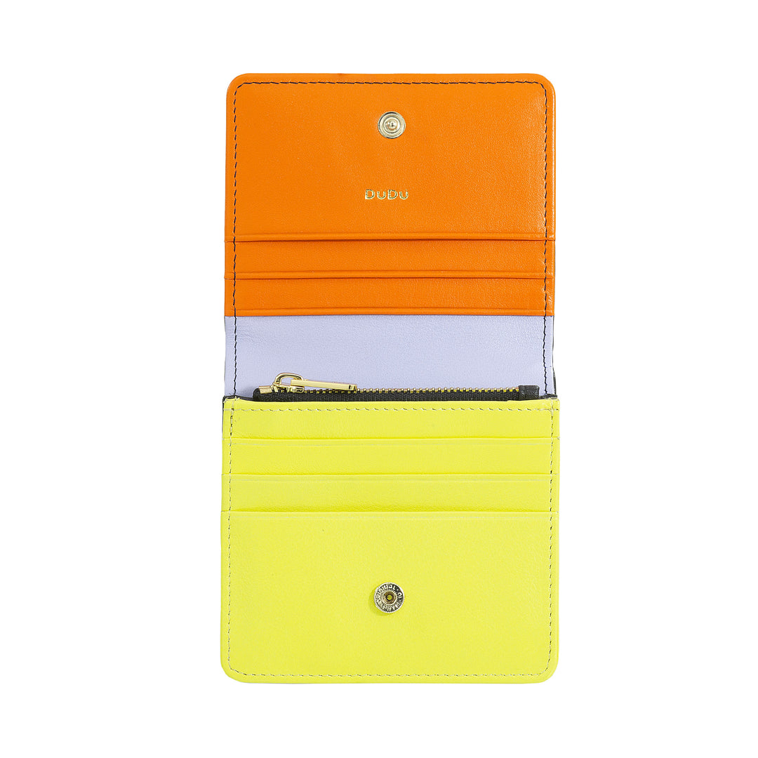 Skop의 Dudu Women 's Women 지갑 Skop Legant RFID Ultra Compact Colorful RFID 내부 지퍼 및 8 개의 카드 카드 소지자 8 개