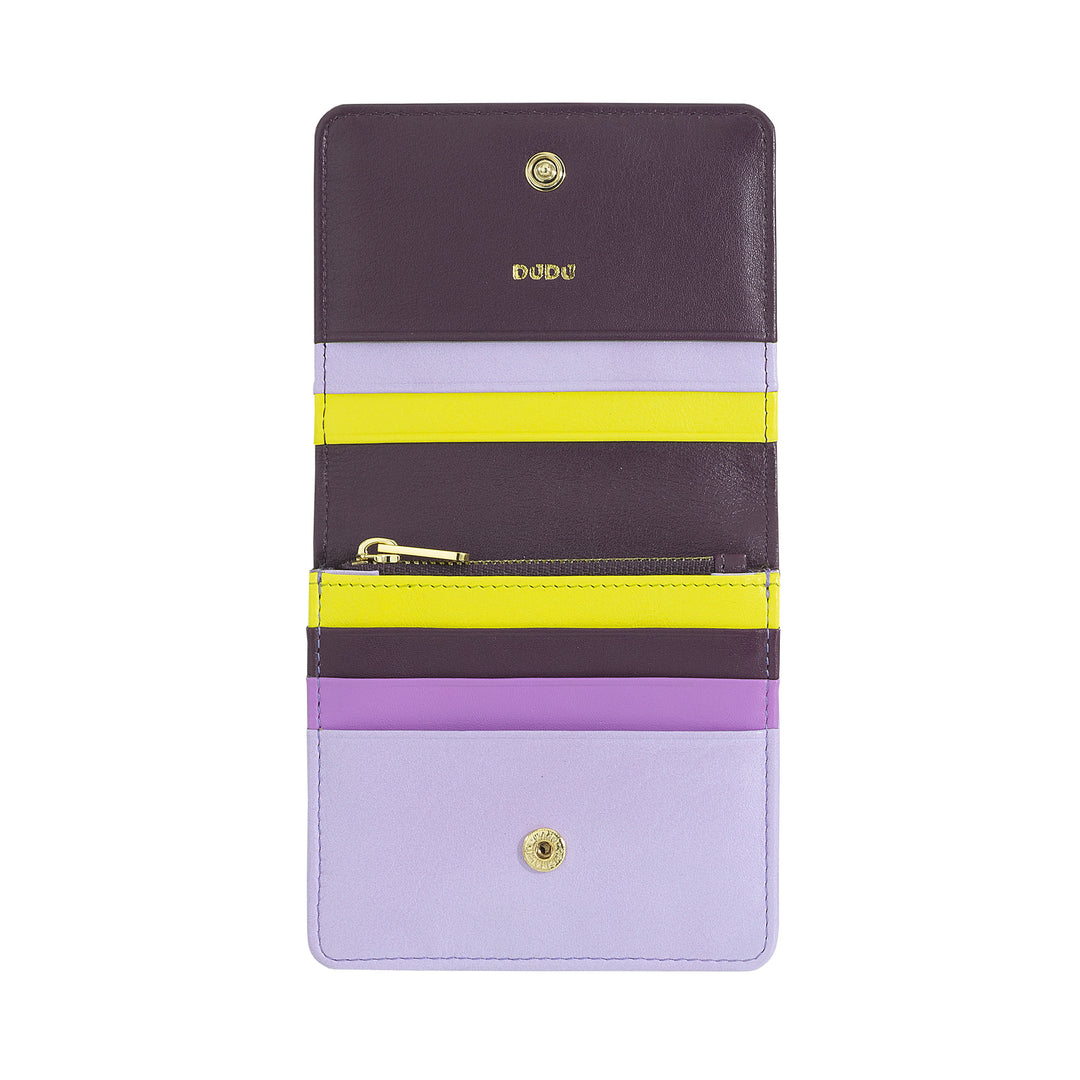 Skop의 Dudu Women 's Women 지갑 Skop Legant RFID Ultra Compact Colorful RFID 내부 지퍼 및 8 개의 카드 카드 소지자 8 개