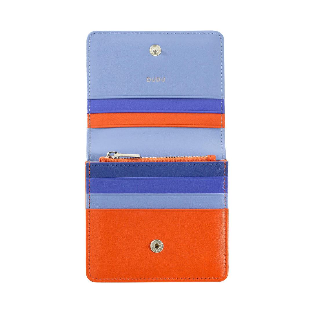 Skop의 Dudu Women 's Women 지갑 Skop Legant RFID Ultra Compact Colorful RFID 내부 지퍼 및 8 개의 카드 카드 소지자 8 개