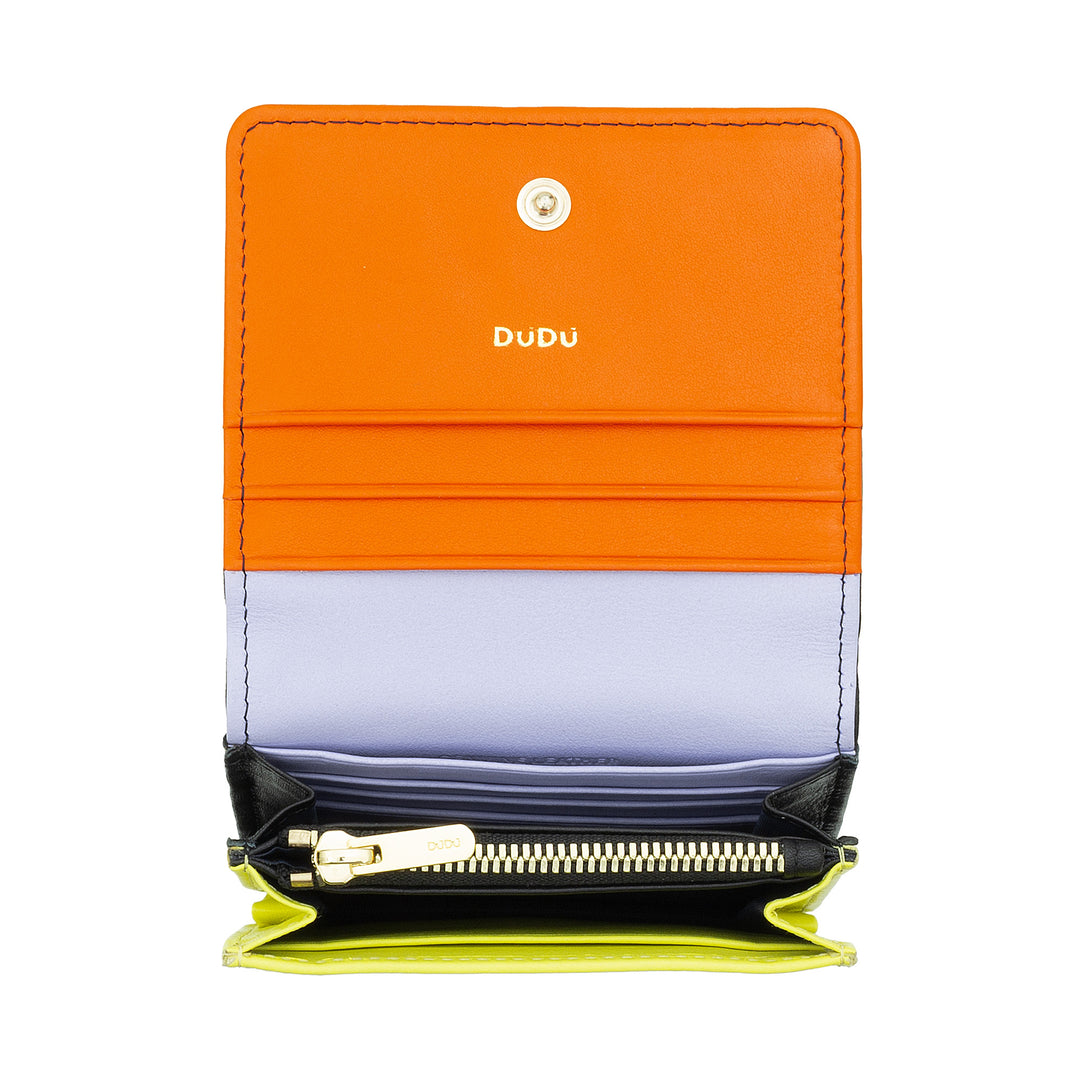 Skop의 Dudu Women 's Women 지갑 Skop Legant RFID Ultra Compact Colorful RFID 내부 지퍼 및 8 개의 카드 카드 소지자 8 개