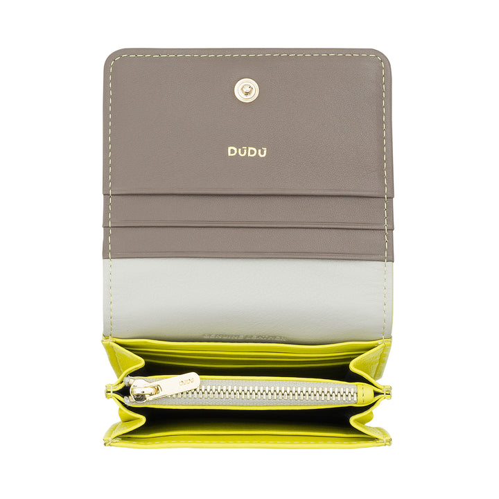 Skop의 Dudu Women 's Women 지갑 Skop Legant RFID Ultra Compact Colorful RFID 내부 지퍼 및 8 개의 카드 카드 소지자 8 개