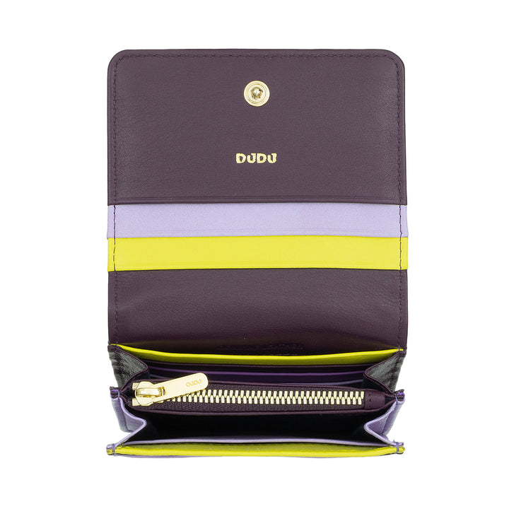 Skop의 Dudu Women 's Women 지갑 Skop Legant RFID Ultra Compact Colorful RFID 내부 지퍼 및 8 개의 카드 카드 소지자 8 개