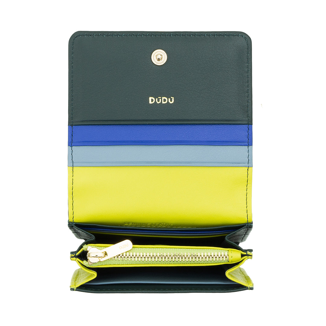 Skop의 Dudu Women 's Women 지갑 Skop Legant RFID Ultra Compact Colorful RFID 내부 지퍼 및 8 개의 카드 카드 소지자 8 개