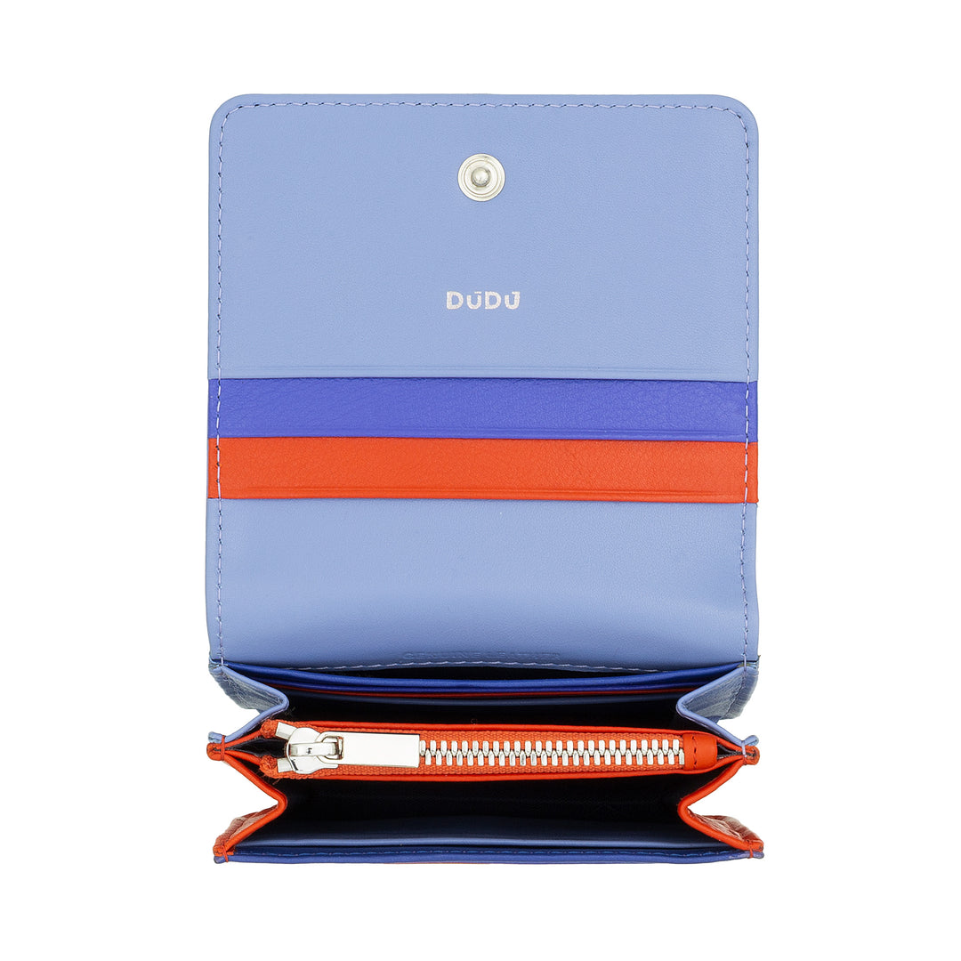 Skop의 Dudu Women 's Women 지갑 Skop Legant RFID Ultra Compact Colorful RFID 내부 지퍼 및 8 개의 카드 카드 소지자 8 개