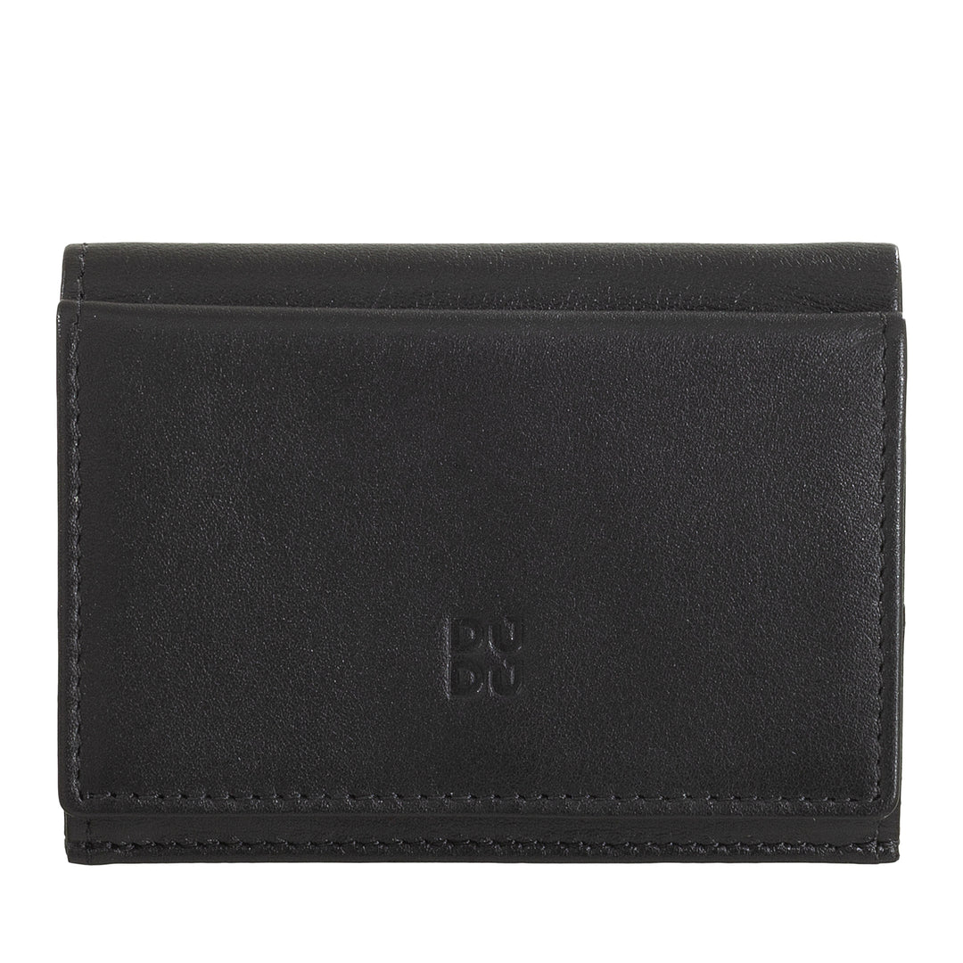 Dudu Small Men's Leather Wallet、女性の財布、紙幣とカードのドアを備えたコンパクトなデザインドア