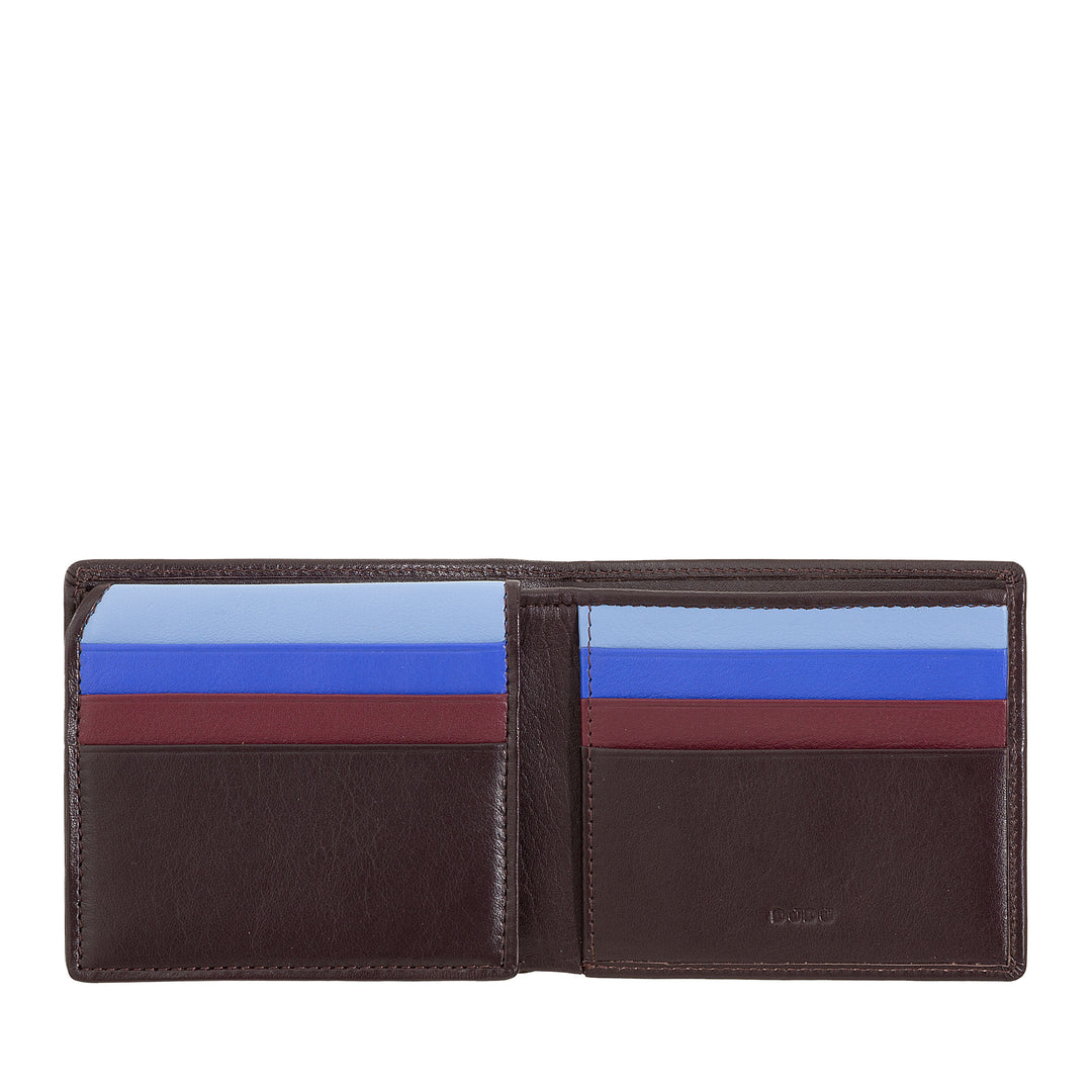 DUDU Small RFID Men's Wallet In Multicolor Leather Card Card Card