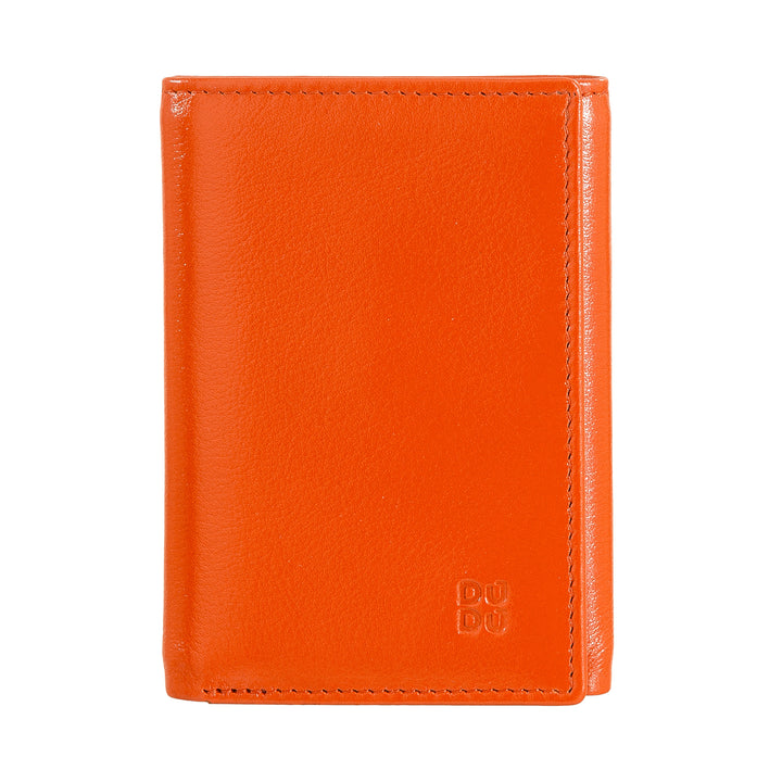 Dudu Man Wale Trifold in Leather、Button、Banknotes、Multicolorドア付き垂直RFIDカードカード