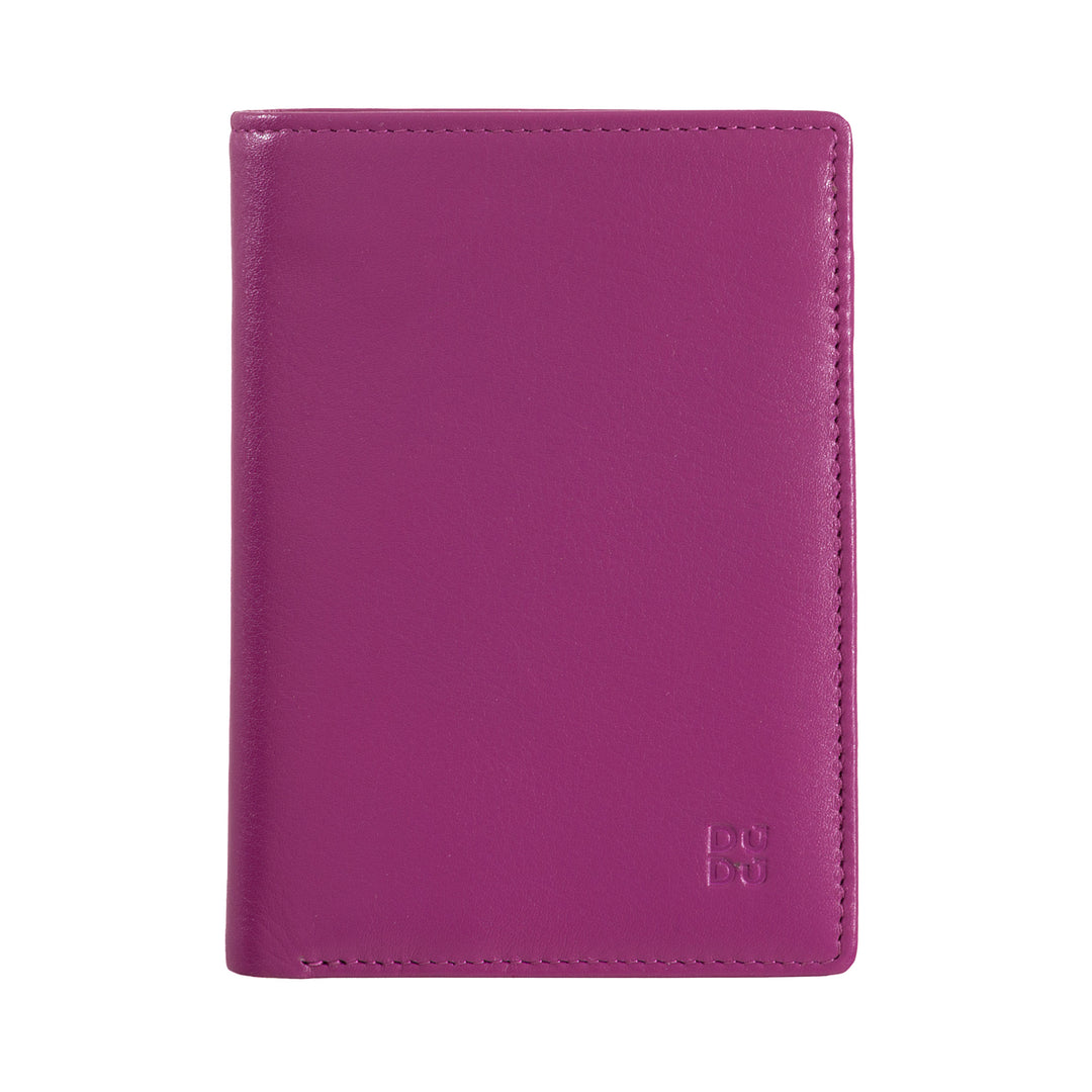 DUDU men's wallet for rfid book in multicolor leather with lightning