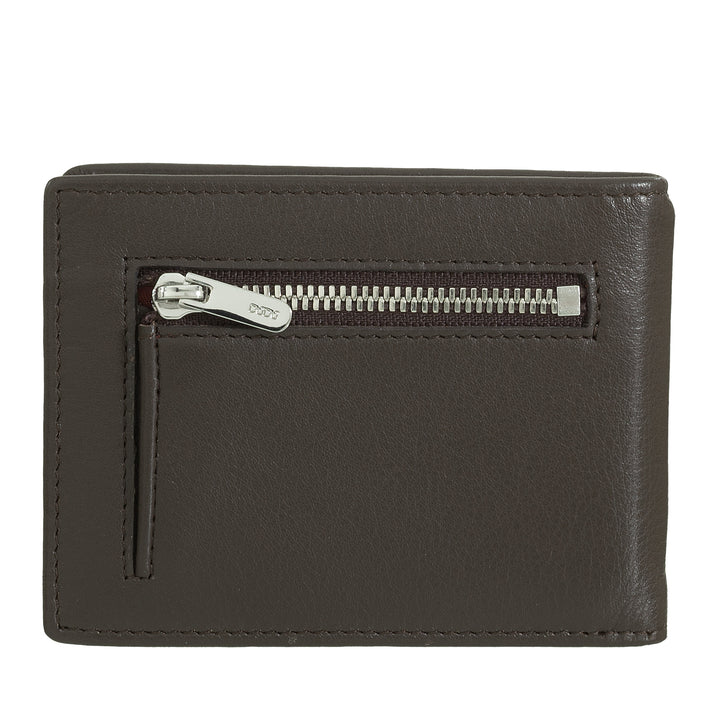 DUDU men's wallet with clip stopsoldi, small compact thin portfolio with rfid protection, credit card holder and rear zip