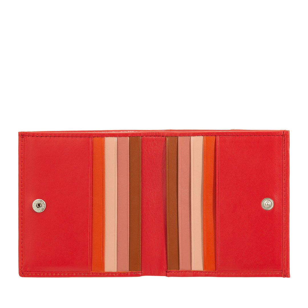 DUDU Multicolor Leather RFID Wallet Card and Coin Holder