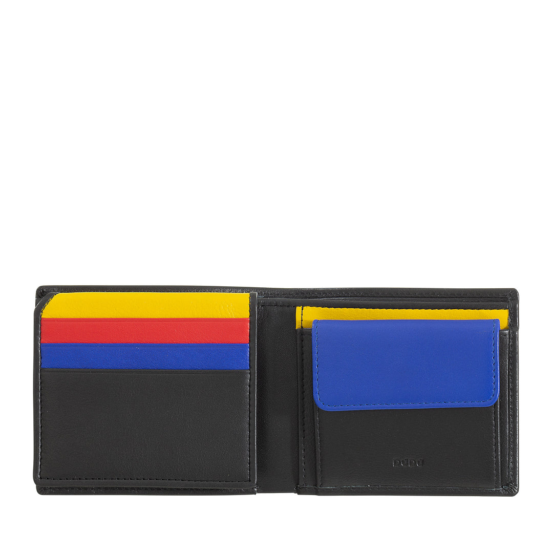 Dudu Small Rfid Men's Leather Men's Portfolio with Door Holder