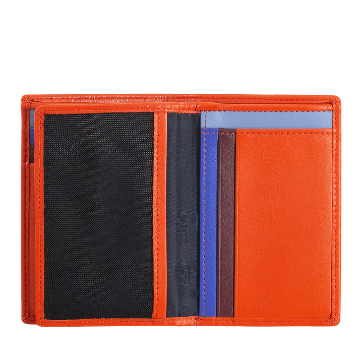 DUDU Men's Wallet Rfid Blocking in Leather, small Bifold Pocket Wallet with ID Window, 9 Credit Card holders, Banknotes holder