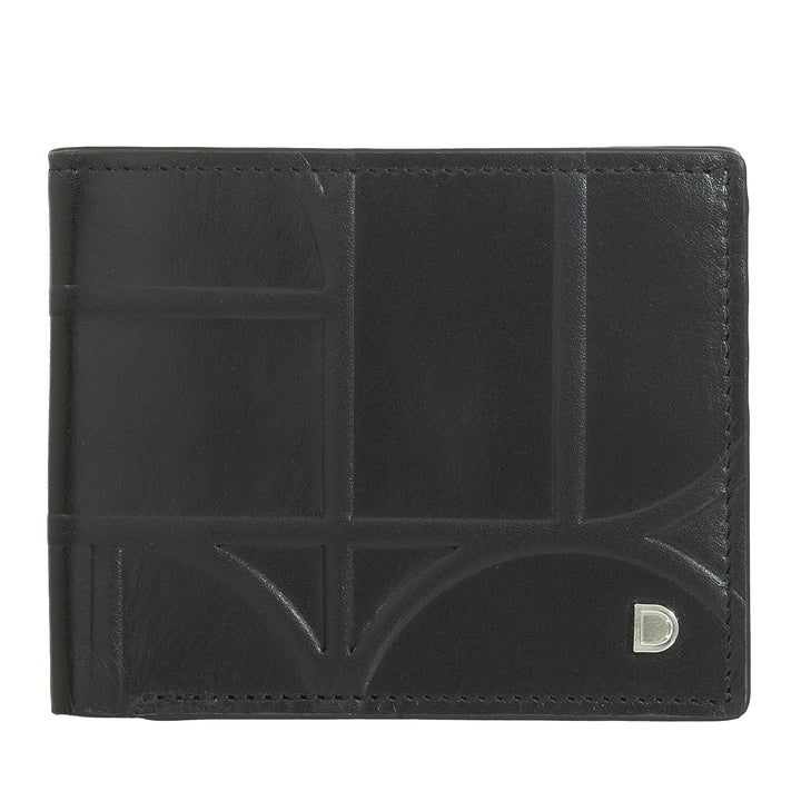 Dudu Men's Slim Printed Leather Wallet with RFID Protection -Compact、Elegant、Small -Size-タックル付きクレジットカードウォレット