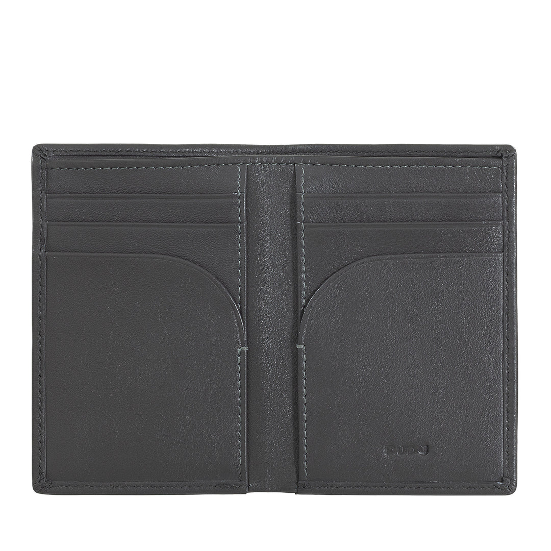 DUDU Men's Small Leather Wallet, Compact Slim Men's Wallet with Credit Card Holder, Cash Banknote Holder, Zip Coin Wallet, with RFID Protection