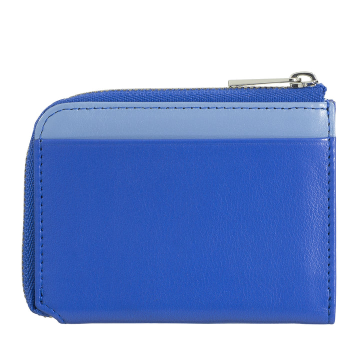 Dudu Small Men's Wallet with Zip、Colored LeatherのRFIDウォレット、クレジットカードホルダー、コンパクトポケットデザイン