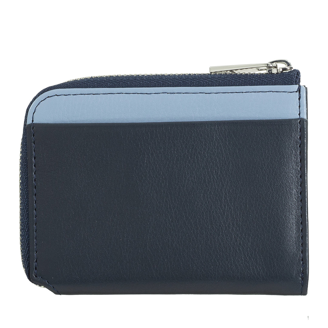 Dudu Small Men's Wallet with Zip、Colored LeatherのRFIDウォレット、クレジットカードホルダー、コンパクトポケットデザイン