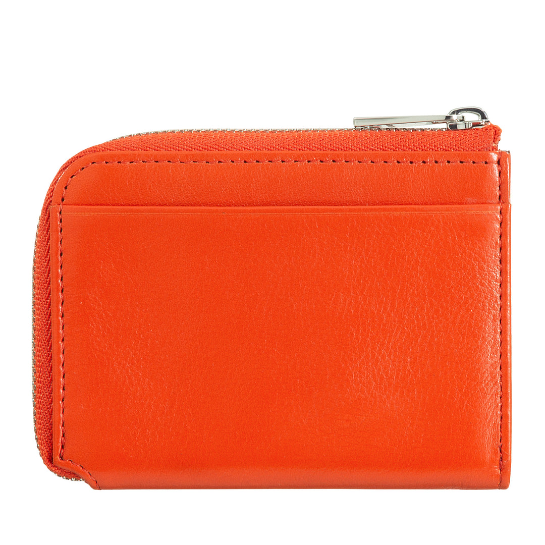 Dudu Small Men's Wallet with Zip、Colored LeatherのRFIDウォレット、クレジットカードホルダー、コンパクトポケットデザイン