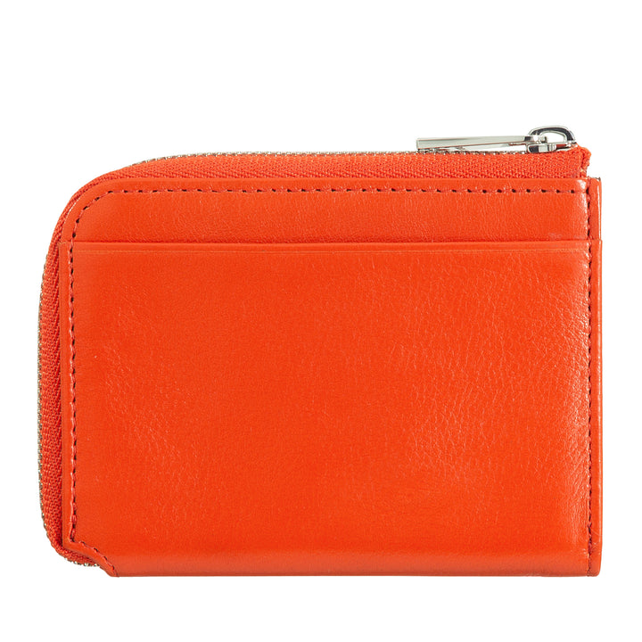 Dudu Small Men's Wallet with Zip、Colored LeatherのRFIDウォレット、クレジットカードホルダー、コンパクトポケットデザイン