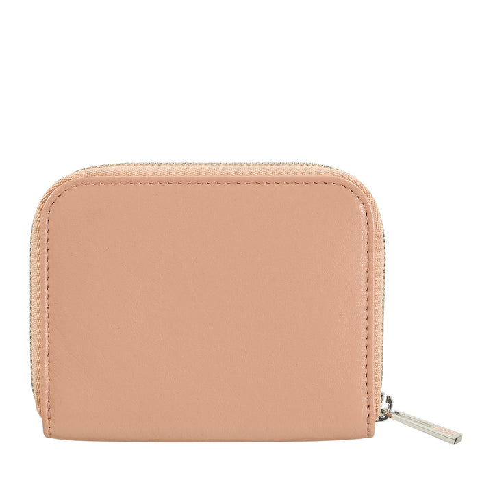 DUDU Portamonete Men's Woman Piccolo Pocket in Colored Leather with zipper, Card holder pockets, compact wallet