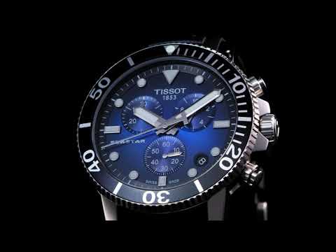 Tissot Watch Seastar 1000 Chronograph 45mm灰色の石英鋼T120.417.17.081.01