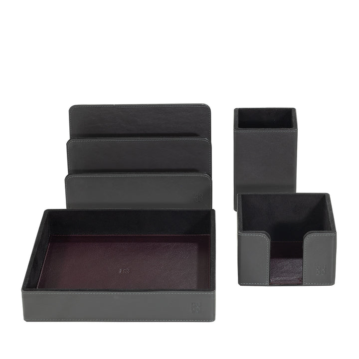 DUDU Set of Leather Desk for Office 4 Pcs With Empattered Penne Rates Road Letters Block Notes