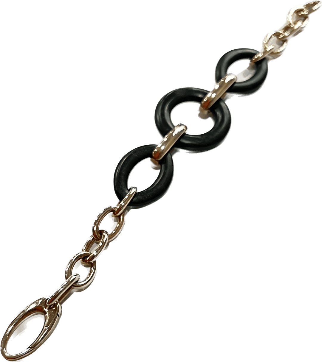 Sidalo bracciale a catena argento 925 finitura PVD oro rosa ebano M-4122-EB - Capodagli 1937