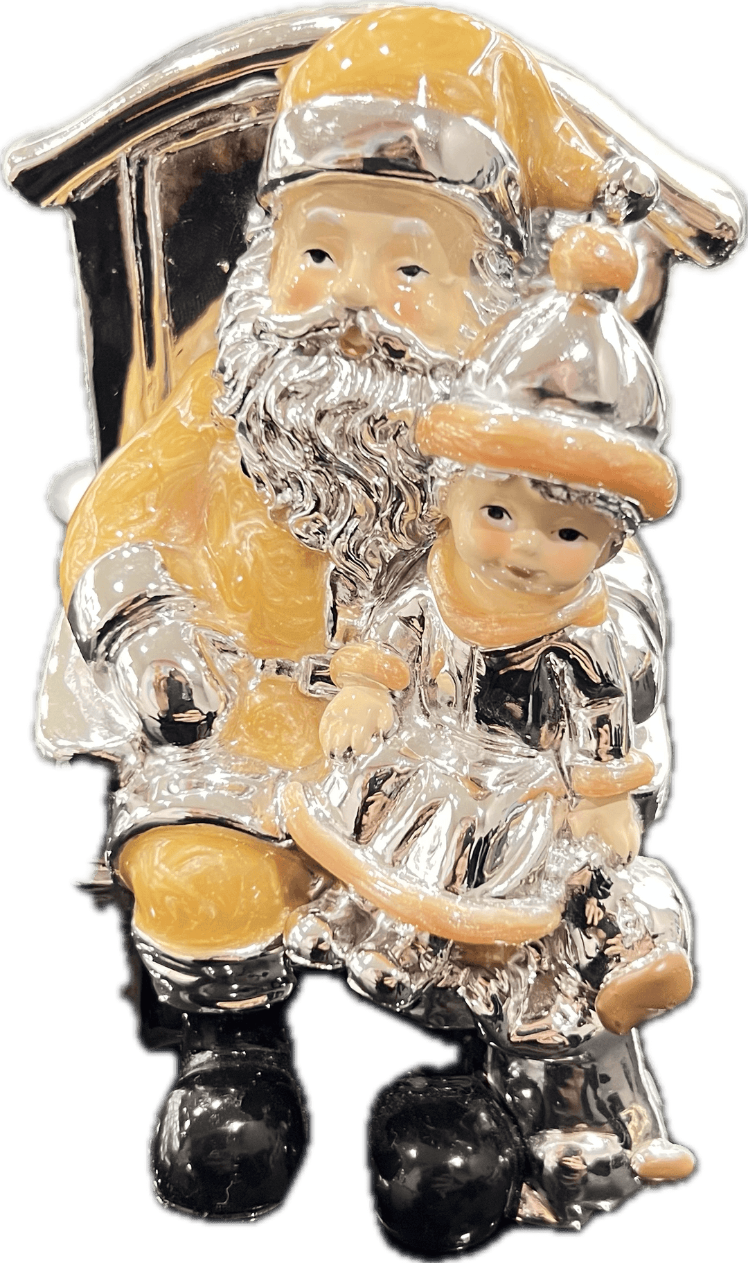 Sovrani Babbo Natale resina laminato argento A0631 - Capodagli 1937