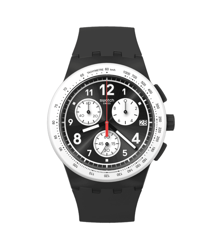 Swatch orologio NOTHING BASIC ABOUT BLACK Originals Chrono SUSB420 - Capodagli 1937