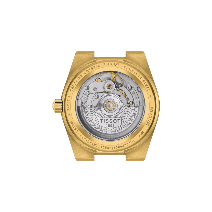 Tissot orologio PRX Powermatic 80 35mm champagne automatico acciaio finitura PVD oro giallo T137.207.33.021.00 - Capodagli 1937