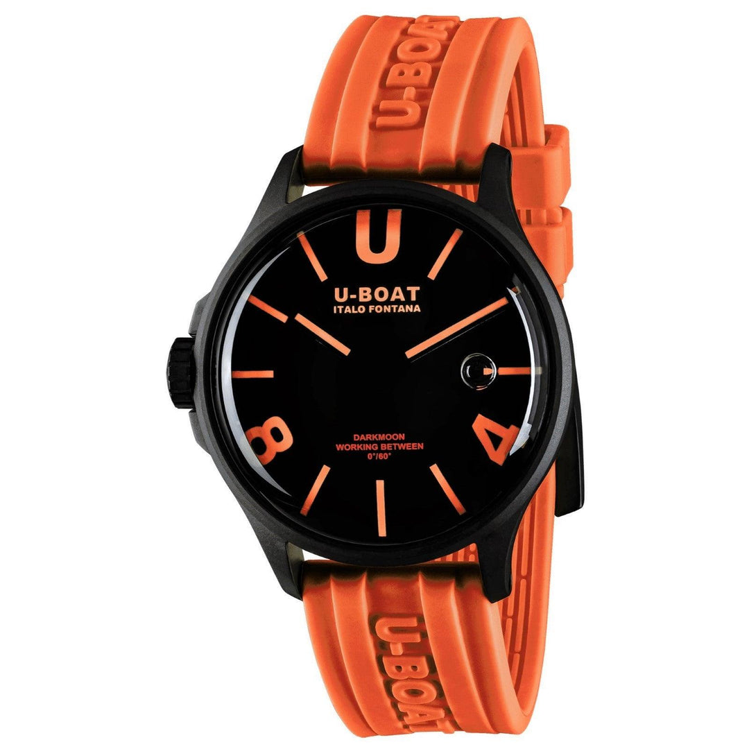 U-BOAT orologio Darkmoon BK Orange PVD 44mm nero quarzo acciaio finitura PVD nero 9538/A - Capodagli 1937