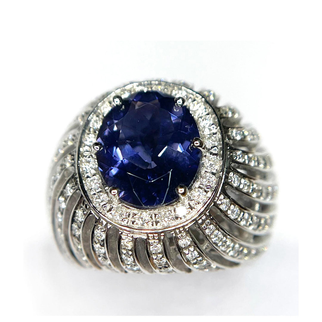 Recarlo Gold Ring 18kt Iolite 다이아몬드 0015Ag