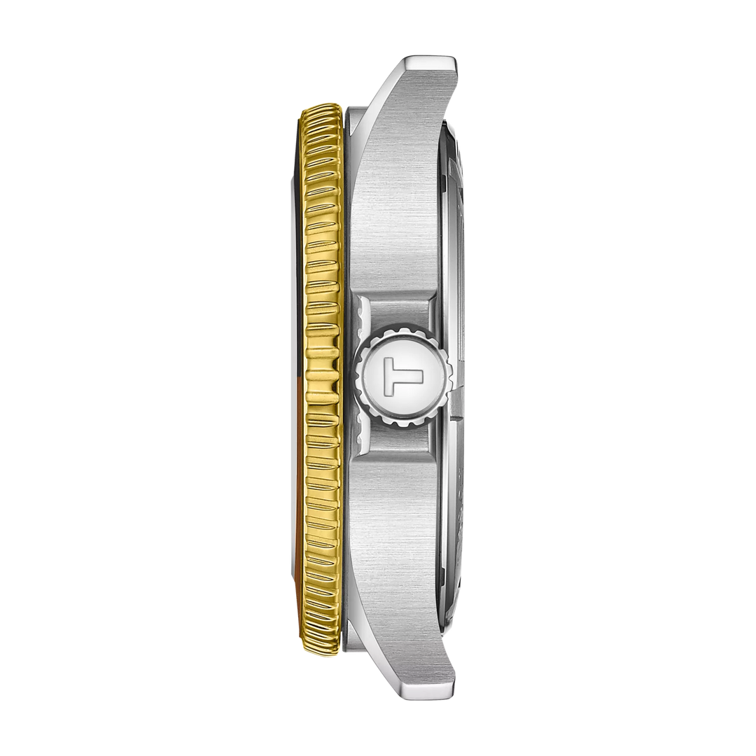 Tissot Seastar 1000 GMT 시계 40mm 블랙 쿼츠 스틸 마감 PVD 골드 골드 T120.852.22.051.00