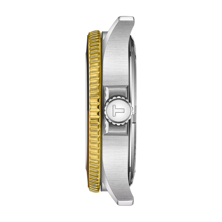 Tissot Seastar 1000 GMT 시계 40mm 블랙 쿼츠 스틸 마감 PVD 골드 골드 T120.852.22.051.00