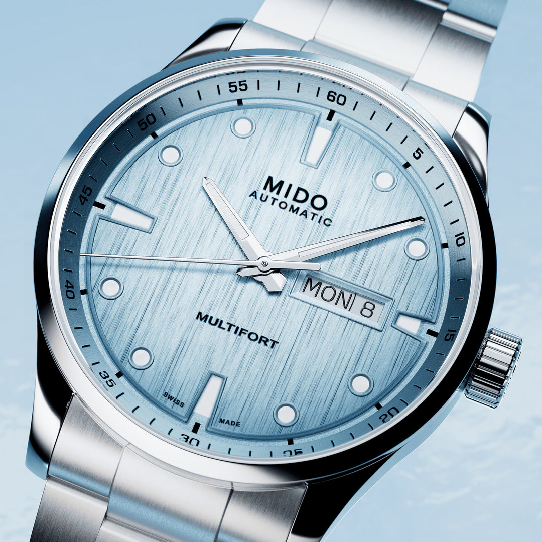 Mido腕時計マルチフォートMフリーズ42mm自動ターコイズ鋼M038.430.11.041.00