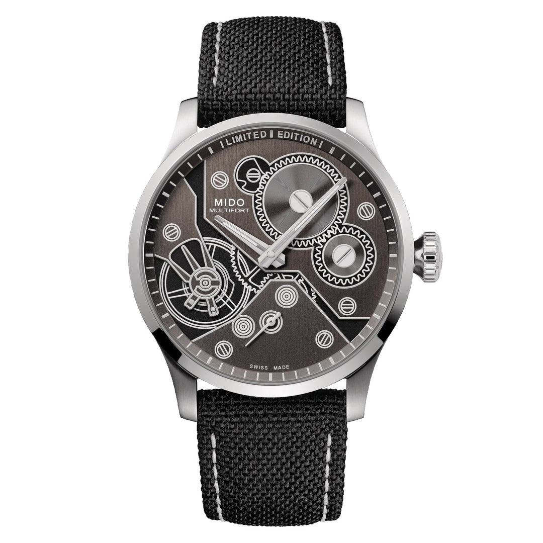 Mido Multifor Mechanical Watch Limited Edition 999 Pieces 44mm Anthracite Charge Manual Steel M038.605.11.060.00