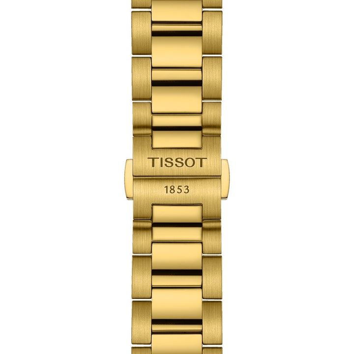 Tissot PR 100クロノグラフ40mmシルバークォーツスチールPVD仕上げイエローゴールドT150.417.33.031.00