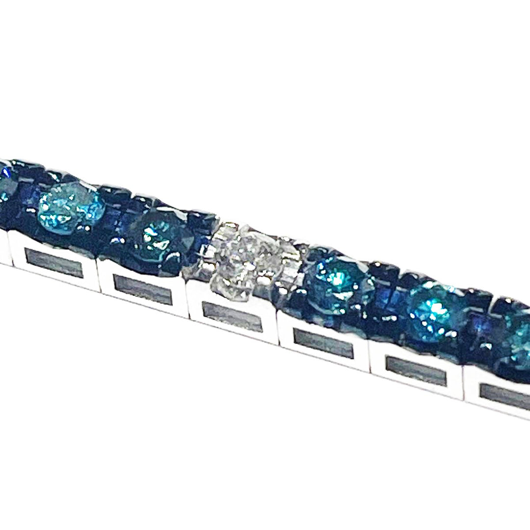 Sidalo Bracelet Tennis Gold White 18kt Blue Diamonds M 5188-10-1-BB